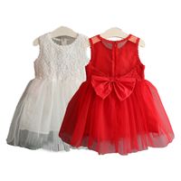 Kids Girl Summer Dress Hollow Solid Mesh Lace Dresses Holida...