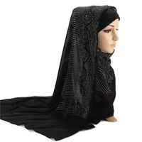 Ny diaomd halsduk snö form vågform vanlig bubbla chiffom hijab scarf sjal pärla wrap muslim hijabs