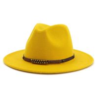 High-Q Wide Brim Wool Felt Jazz Fedora Hats for Men Women British Classic Trilby Party Formal Panama Cap Floppy Hat