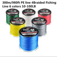 300m / 980ft linea PE 4Braided Fishing Line 6 colori 10-100LB Test per acqua salata Prestazioni di alta qualità Alta qualità! buon prezzo!
