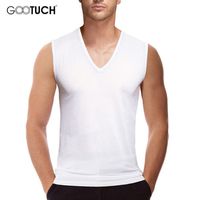 Erkek Farı Beyaz Kolsuz Gömlek V Boyun Iç Çamaşırı Açık Vücut Geliştirme Yelek Fitness Giyim Artı Boyutu 5 ~ 6XL Tankları 5067