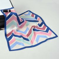 The new 53cm silk striped silk geometric diamond pattern ladies small square scarves small scarf student