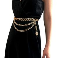 Courroie métallique pour femmes rétro punk frange taille d'argent or robe de ceinture dames marquée chaîne tassel femelle 4801