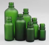 متجمد الزجاج زجاجة بالقطارة زجاجة ماتي الأخضر الزجاج 10ML 15ML 20ML 30ML 50ML 100ML مع غطاء الذهب الفضة أسود أبيض للبريد السائل ضروري
