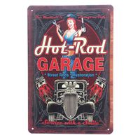Hot Rod Garage Урожай металл Олово знак плакат для Pub потертого шика стены кухни Кафе-бар домашнего декора искусства
