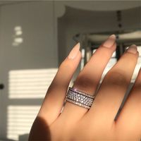 Starlight Promise Ring 925 sterling Silver cinque strati abbaglianti Diamond cz Fedi di fidanzamento per gli uomini