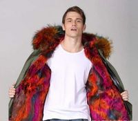 New listing multicolor raccoon fur trim MEIFENG brand men sn...