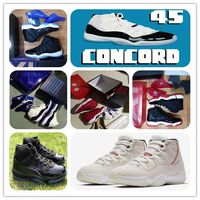11 concord 45 Platin Ton Kap ve Kıyafeti basketbol ayakkabı 11 s Xi uzay reçel bred 96 82 gibi Kazanmak Gerçek karbon fiber Spor Sneaker orijinal kutusu