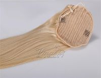 Europäisches peruanisches Haar-gerade Kordelzug Pferdeschwanz 160g Naturfarbe Blond Rohboden Nein Chemical Nein Synthetic für Women # 27 # 613