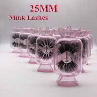 25MM 3D Vizon Kirpikleri Yanlış Eyelashes% 100 Vizon Kirpik Uzatma Mink Lashes Kalın Uzun Dramatik Göz Lashes 5d