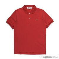 2018 nieuwe mode com groothandel nieuwe beste kwaliteit rood rood hart des garcons spelen zwart polo t-shirt gemaakt in Japan Junya Homme
