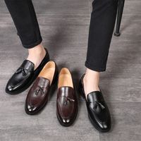 New Arrival Mens Brown Dress Shoes Trending Pointed Toe Tass...