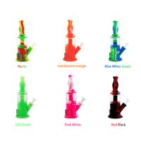 Waxmaid 9.3 inches glass bongs hookahs Multi Function 4 in 1 Honeycomb Silicone water pipe dab rigs comes with Nectar Collector for reatil ship from CA local warehouse