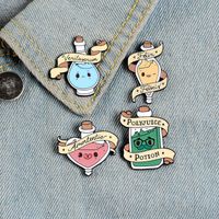 Magic Potion Enamel Pins Cartoon Bottle Badges Lycka Love Omvandling Sanning Broscher Lapel Kläder Pin Movie Smycken Gåva för barn