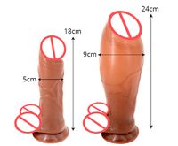 Büyük Şişme Seks Dildo Büyük Butt Plug Penis Gerçekçi Yumuşak Dildo Pompa Emiş Kupası Yetişkin Seks Oyuncakları Kadınlar İçin
