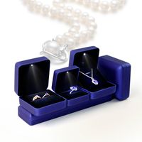 Jewelry Set Boxes Led Light Box Necklace Bracelets Ring Bangle Packing Boxes Velvet PU Leather Boxes For Gifts