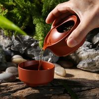Purple Clay teapot, 1 teapot 1 cup Kung Fu tea set suits, office travel portable tea sets Kung Fu teapot tea cups accessories