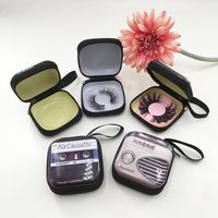 Lash creativa empaquetado Retro Mini cremallera de plástico duro Vacío de pestañas caja de la caja de pestañas de visón linda para las pestañas naturales