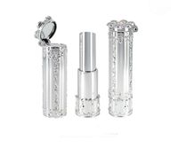 11.1mm Empty Magic Mirror DIY Lipstick Tube Silver Beautiful Flower Handmade Lip Balm Tubes Gloss Containers Makeup Cosmetic SN2411