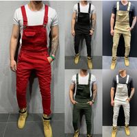 Mode Männer Ripped Jeans Jumpsuits Hallo Street Distressed Denim Lätzchen Overalls Für Mann Hosenträger Hosen Größe S-XXXL