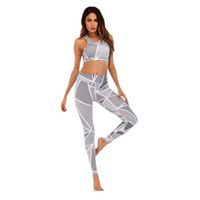 Женщины новый стиль 2 шт йога набор тренажерный зал фитнес-одежда 3D цветочный принт бюстгальтер + длинные брюки бег колготки тренировки йога леггинсы Спорт S #980687