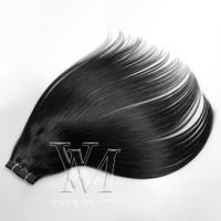 Brésilien russe européen 100g Noir noir doux brun noir droit double dessin vierge vierge non transformée ruban extensions de cheveux humains