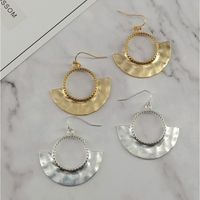 Abgenutzte Gold Silber Lüfterform Hammered Metal Drop Ohrringe Schmuckzubehör Mode Moderne Frauen Ohrringe 2018