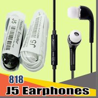 818 J5 3.5mm in-ear oortelefoon met microfoon volumeregeling voor HTC Android Samsung Galaxy S4 S5 S6 S7 S8 Opmerking 5 Xiaomi mobiele telefoons