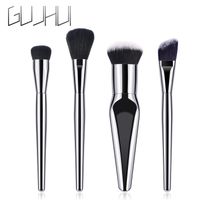Pro Silver 4pcs Makeup Brushes Set High-end Soft Cosmetic Blending Foundation Eyeshadow Blush Brush Kit Make Up Beauty Tools