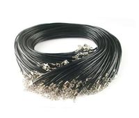 Cheap Black Wax Leather Snake Necklace Beading Cord String N...