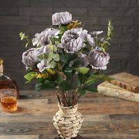 Künstliche Pfingstrose Bouquet dekorativen Seidenblumen Pfingstrosen-Blume mit Hydrangea-Blume für Hochzeit Mittel Dekorationen künstliche fllowers