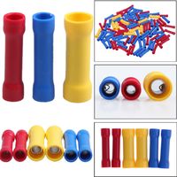BV1 BV2 BV5 Insulated Straight Wire Butt Connector Electrical Crimp Terminal Yellow Red Blue Three Colors