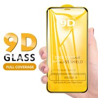 9D protetor de tela de vidro temperado para iPhone 11 Pro max Xs Max X XR cobertura completa Glue Film Para Samsung S10 A50 M20
