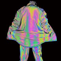 2021-Длицовая пальто Мужчины красочные тонкие длинные куртки мужчины светоотражающие куртки хип-хоп пальто ночной клуб Punk Windbreaker Jaquea Masculino мужской пальто