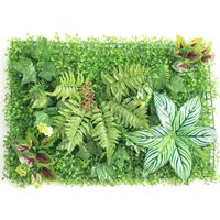 Valla follaje artificial de la hoja del césped artificial 40 * 60cm Las gramíneas Plantas Panel de pared falsa para jardín decoración de la pared verde