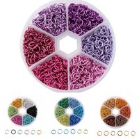 1080PCS Box 6 Colors 6mm Colorful Aluminum Wire Open Jump Rings Connector for Jewelry Making with A Circular Box