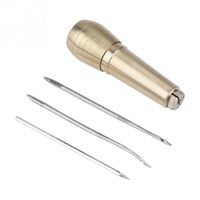 Leather Sewing Shoes Repair Tool 3 Needles Handle Sewing Awl...