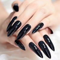 24Pcs/set Solid Fake Nails Extra Long Shiny Matte Sharp Style Stiletto False Nail Easy Apply Artificial Faux Ongles With Glue