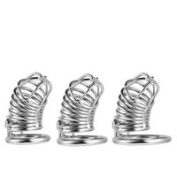 3 sizes Stainless Steel Chastity Device Long Cage Belt with Urethral Dilator Plug Male Bird Cage Penis Cock Lock Bondage Sex Toy