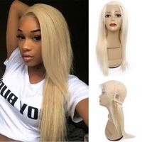 13x4 Lace Frontal Wig #613 Color Bleach Blonde 26 Inch Remy Brazilian Human Hair Wigs Straight HD Lace with Baby Hair