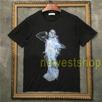 21SS Moda Etiketi Giyim Erkekler Kısa Kollu T Gömlek Kaliteli T Shirt Graffiti Phantom Melek Kanat Baskı Tshirt Tasarımcı T-Shirt