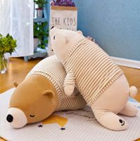 Nieuwe 35 CM Kawaii Dressing Polar Bear Pluche Doll Baby Super Zachte Gevulde Wearable Sleeping Bear Pillow Animal Pluche Speelgoed Kids Geschenken