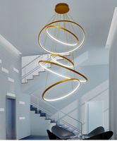 Современный алюминиевый классический круг кольца светодиодный подвесной свет для гостиной спальня белая черная серебряная золотая рамка домашнее освещение