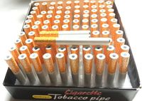 100 stks / doos sigarettenvorm rokende buizen metalen keramische vleermuis pijp één hitter 78mm 55mm mini hand tabak houder buis filter snuff snurter