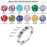 Personalized Rings for Women Custom 4 Birthstones Ring Fashion Jewelry Anniversary Gift for Family Mother
