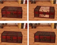 Scatole di immagazzinaggio in legno blocco metallico vintage in legno tradizionale cinese tassale retrò cassa del tesoro classica custodia per monili desktop