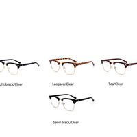 Atacado-rebite transparente nerd óculos preto metade quadro espetáculos vintage glassses frames para homens óculos frames mulheres