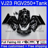 Body+Tank For SUZUKI VJ21 RGV250 88 94 95 96 97 98 309HM.1 RGV-250 VJ23 VJ 22 RGV 250 Glossy black new 1988 1994 1995 1996 1997 1998 Fairing