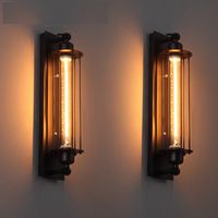 تصميم النمط الصناعي الحديث أسود الحديد الجدار مصباح الأمريكية لوفت الطلاء مطعم الديكور أدى E27 ضوء أنبوب دافئ ضوء 220 فولت