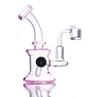 Moderne Mini Pink Bong Water Pipe Dab Rig kleine Bubbler Shisha Bongs mit Quarzknaller